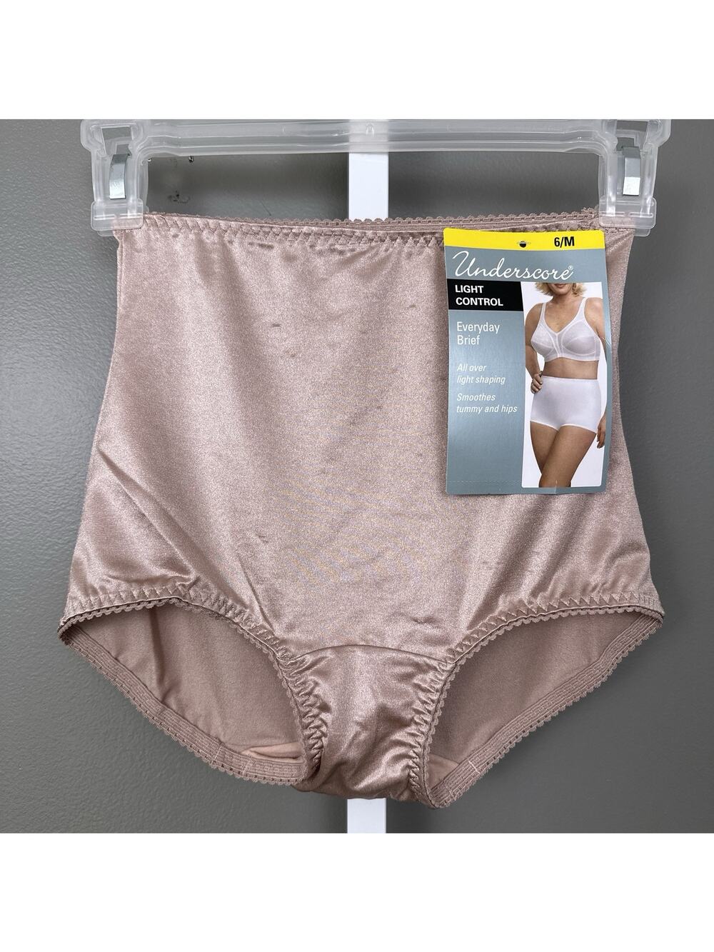 Underscore Light Control Everyday Brief Size Medium 6 Second Skin Satin Taupe